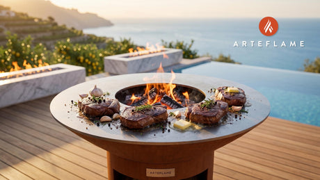 Grilled Venison Steak (Austrian Spiced) cooking on an Arteflame grill