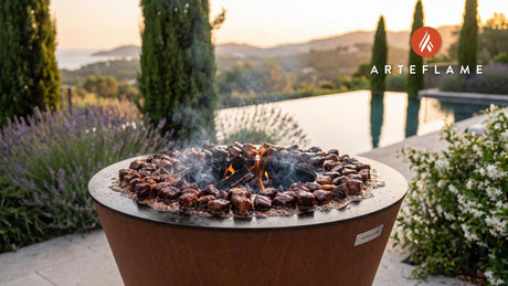 Smoked Brisket Burnt Ends cooking on an Arteflame grill