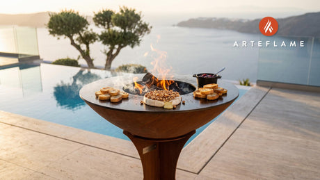 Grilled Camembert cooking on an Arteflame grill