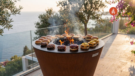 Grilled BBQ Meatloaf Sliders (Kansas Style) cooking on an Arteflame grill
