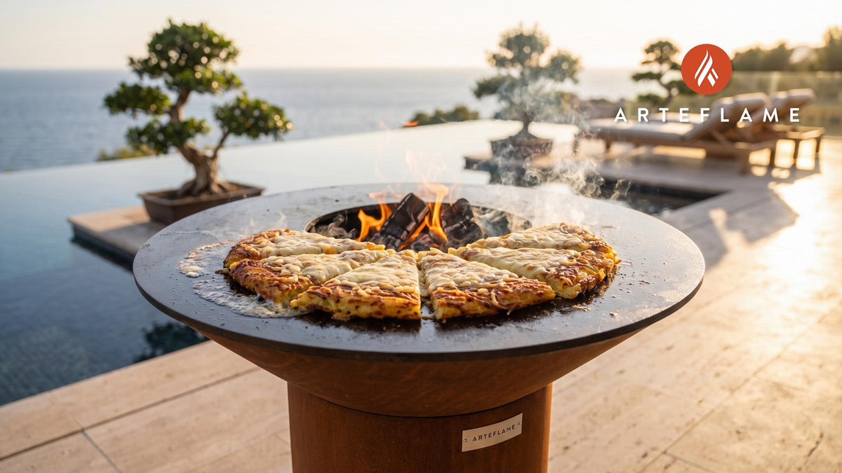 Crispy Grilled Swiss Rösti with Melted Cheese cooking on an Arteflame grill