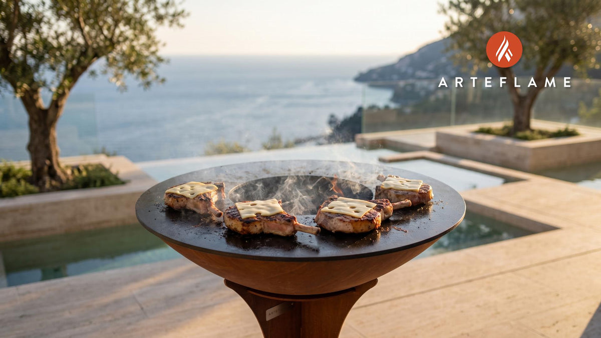 Grilled Pork Chops cooking on an Arteflame grill