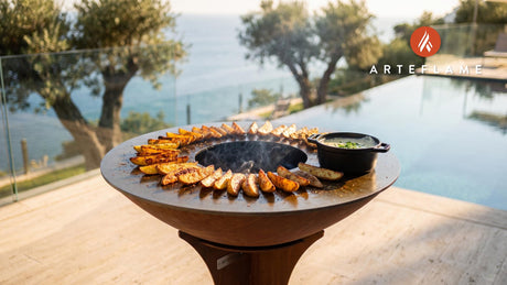 Crispy Grilled Potato Wedges & Smoky Aioli (Kansas Style) cooking on an Arteflame grill