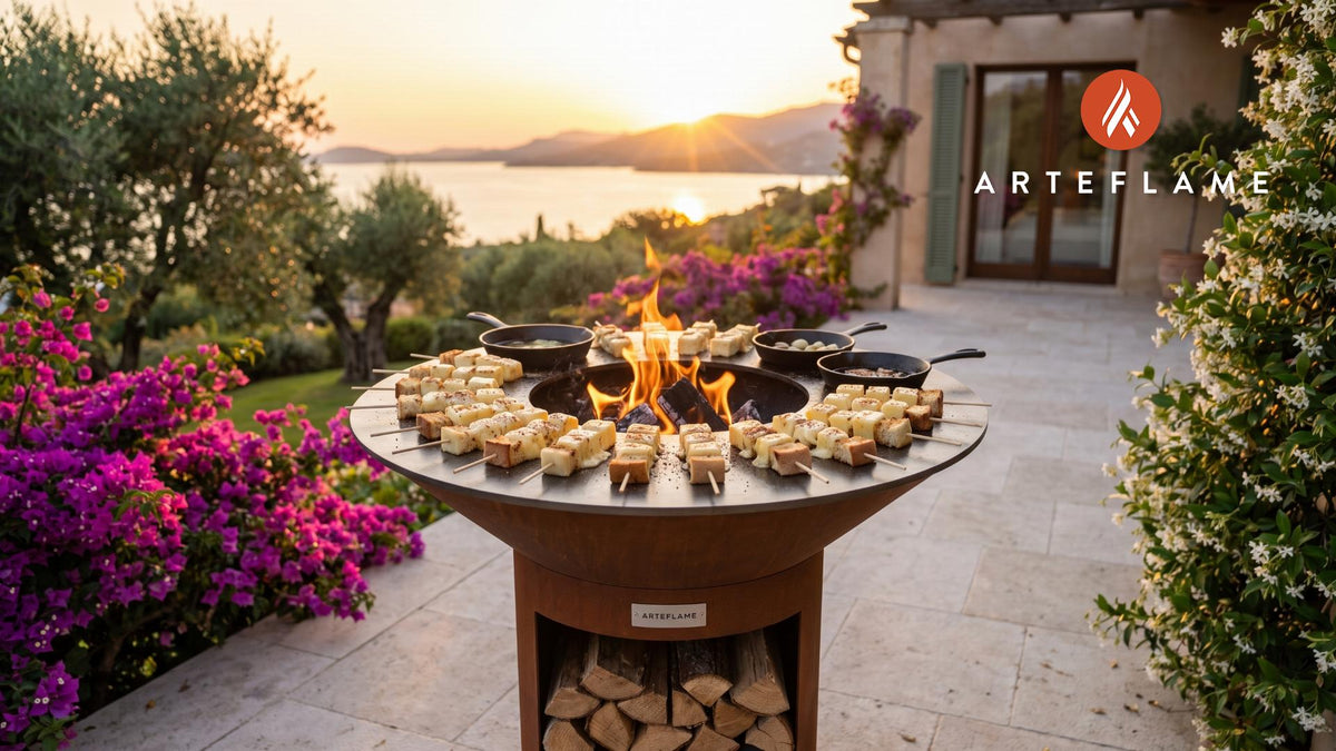 Cheese Fondue Skewers (Swiss Alpine Style) cooking on an Arteflame grill