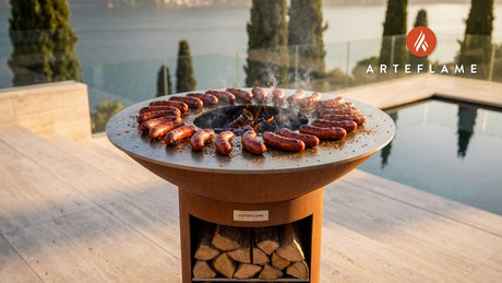 Spicy Smoked Hot Links (Kansas City Style) cooking on an Arteflame grill