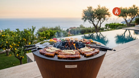 Honey Glazed Pork Belly (Swiss Style) cooking on an Arteflame grill