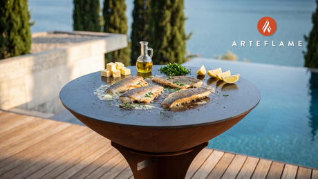 Grilled Whitefish Fillets (Swiss Style) cooking on an Arteflame grill