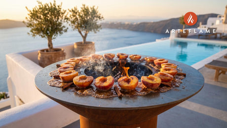 Grilled Peaches cooking on an Arteflame grill