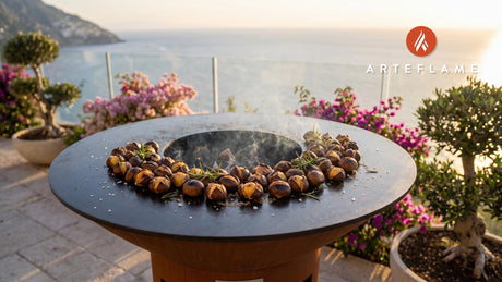 Grilled Chestnuts with Alpine Honey (Swiss Style) cooking on an Arteflame grill