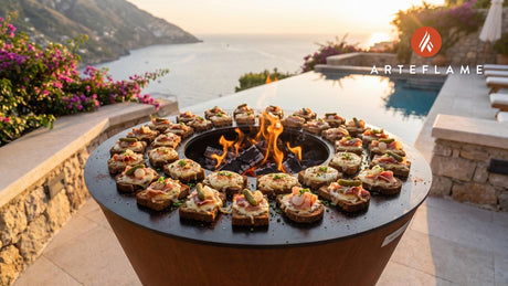 Swiss Rye Bread Toasties cooking on an Arteflame grill