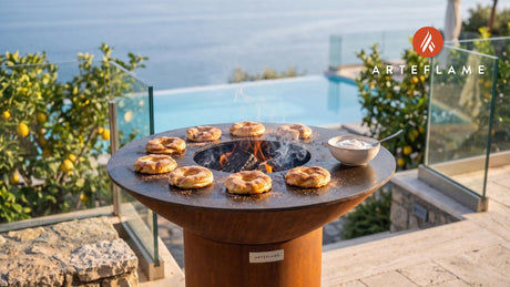 Fire Roasted Apple Rings with Cinnamon Cream (Swiss Style) cooking on an Arteflame grill