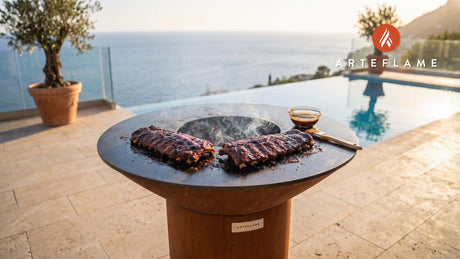 Whiskey Glazed BBQ Ribs (Kansas Style) cooking on an Arteflame grill