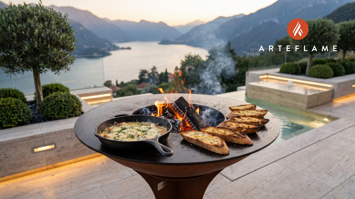 Smoked Trout Spread & Fire Toasted Bread (Swiss Style) cooking on an Arteflame grill