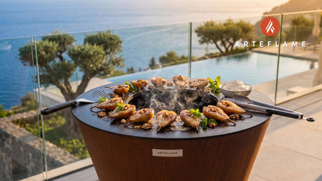 Grilled Caramelized Pears (Swiss Alpine Style) cooking on an Arteflame grill