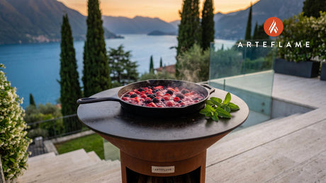 Grilled Berry Compote (Swiss Alpine Style) cooking on an Arteflame grill