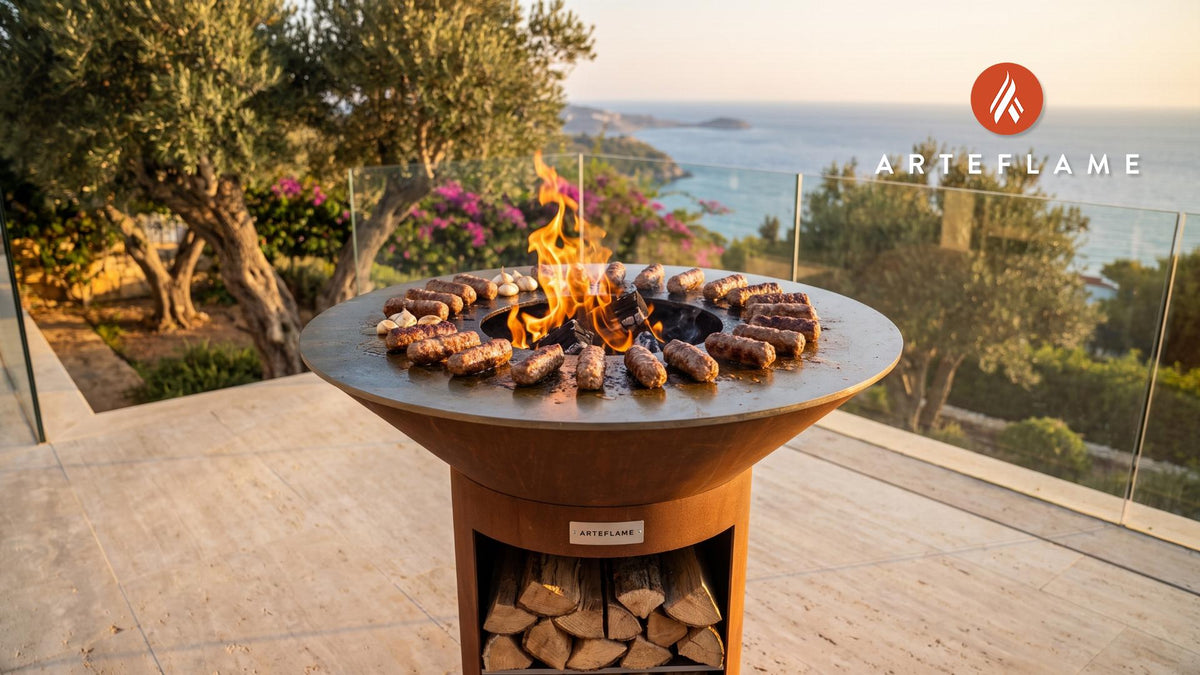 Juicy Grilled Qebapa (Albanian Style) cooking on an Arteflame grill