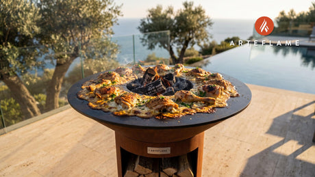 Grilled Chicken Tave Kosi (Albanian Style) cooking on an Arteflame grill