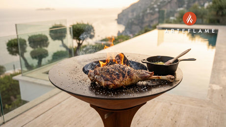 Slow Grilled Goat (Albanian Style) cooking on an Arteflame grill