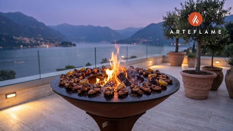 Spicy Grilled Chicken Wings (Albanian Style) cooking on an Arteflame grill