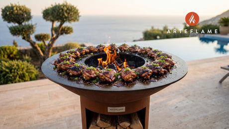 Juicy Grilled Chicken Thighs cooking on an Arteflame grill