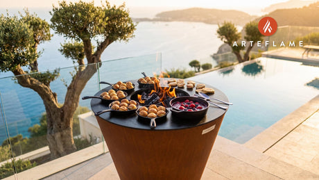 Grilled Aebleskiver & Berry Compote (Danish Style) cooking on an Arteflame grill