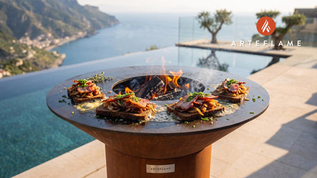 Caramelized Onions & Bacon on Rye (Danish Style) cooking on an Arteflame grill