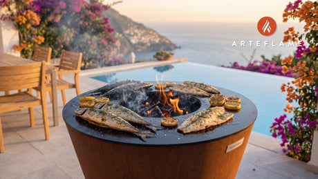 Wood-Fired Smoked Mackerel (Danish Style) cooking on an Arteflame grill