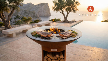 Smoked Arctic Char Fillet (Danish Style) cooking on an Arteflame grill