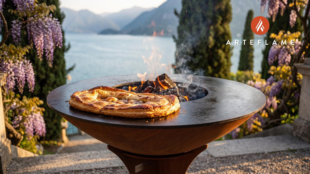 Grilled Danish Kringle cooking on an Arteflame grill
