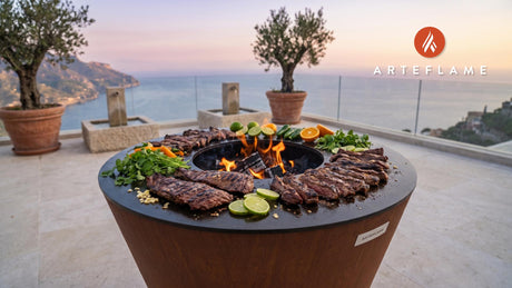 Mexican Carne Asada cooking on an Arteflame grill