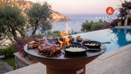 Tender Grilled Lamb (Mexican Barbacoa) cooking on an Arteflame grill