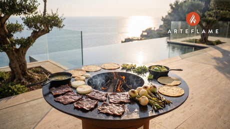 Seared Cecina Asada cooking on an Arteflame grill