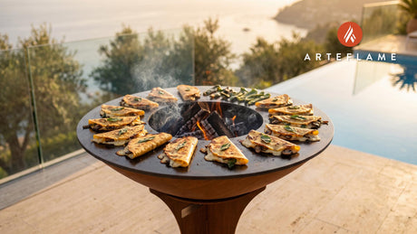 Crispy Quesadillas al Comal (Mexican Style) cooking on an Arteflame grill