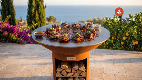 Grilled Mole Chicken cooking on an Arteflame grill