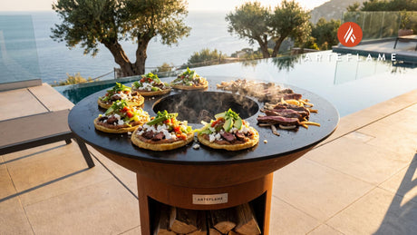 Juicy Grilled Steak Sopes (Mexican Style) cooking on an Arteflame grill