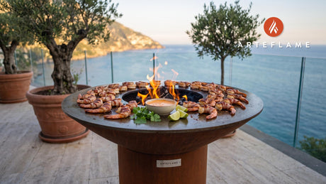 Bacon Wrapped Shrimp cooking on an Arteflame grill