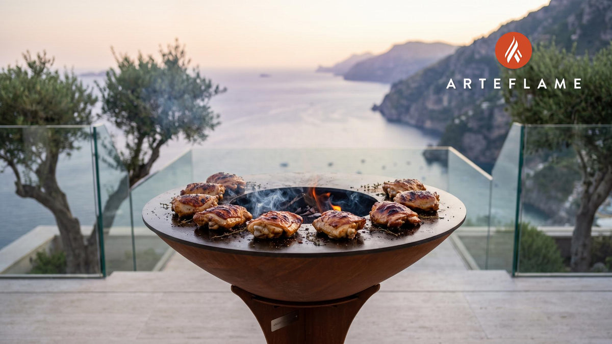 Grilled Chicken Thighs cooking on an Arteflame grill