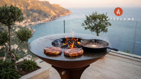 Seared Country Ham Steaks & Red Eye Gravy (Kentucky Style) cooking on an Arteflame grill