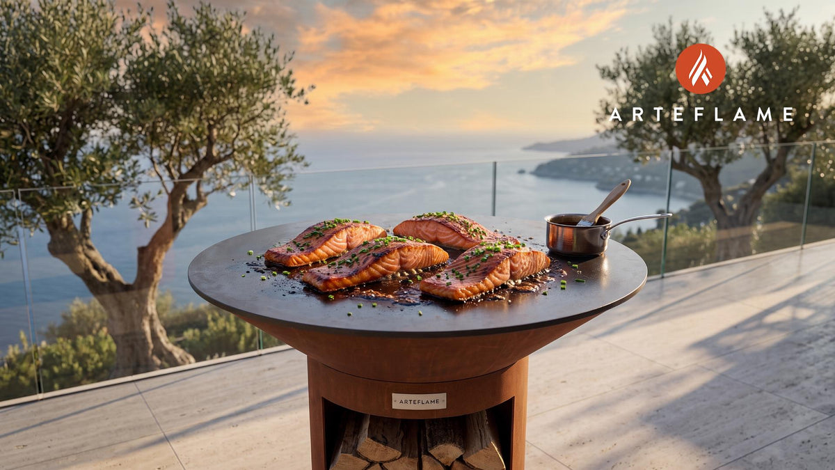 Grilled Salmon cooking on an Arteflame grill