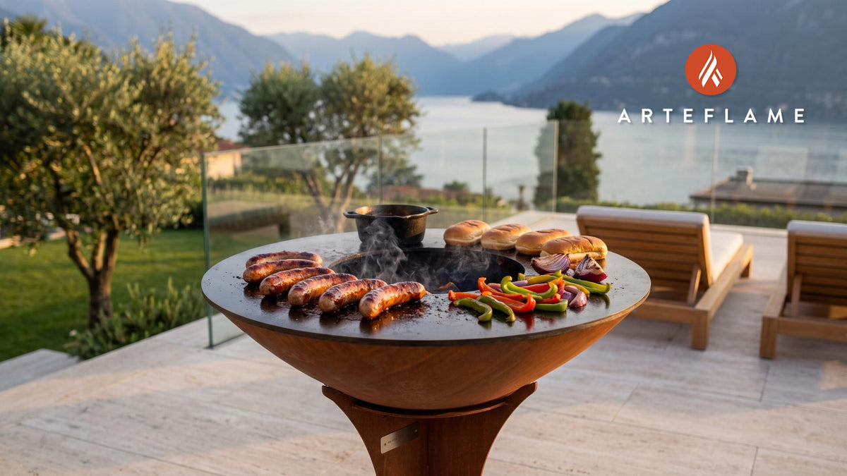 Grilled Bratwurst cooking on an Arteflame grill