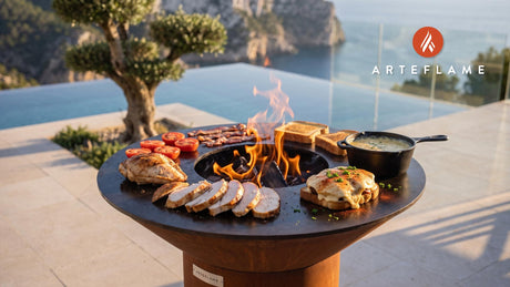 Grilled Hot Brown Sandwich (Kentucky Style) cooking on an Arteflame grill