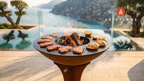 Grilled Peameal Bacon Sandwich (Canadian Style) cooking on an Arteflame grill