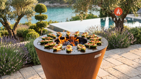 Grilled Stuffed Jalapenos cooking on an Arteflame grill
