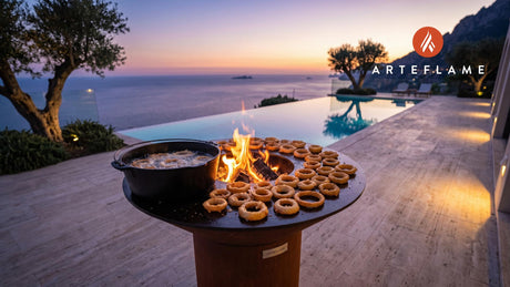 Beer Battered Onion Rings (Kentucky Style) cooking on an Arteflame grill