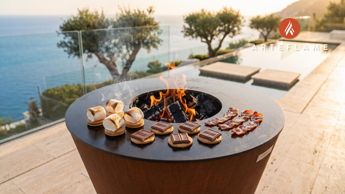 Grilled S'mores (Canadian Muskoka Style) cooking on an Arteflame grill