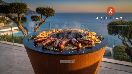 Beer Glazed Grilled Sausage (Canadian Style) cooking on an Arteflame grill