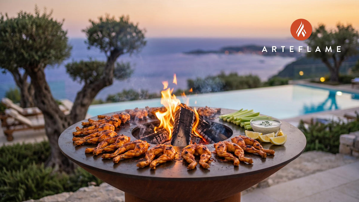 Grilled Buffalo Frog Legs (Kentucky Style) cooking on an Arteflame grill