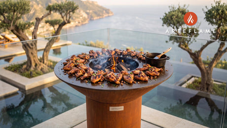Pecan Smoked Chicken Wings (Kentucky Style) cooking on an Arteflame grill