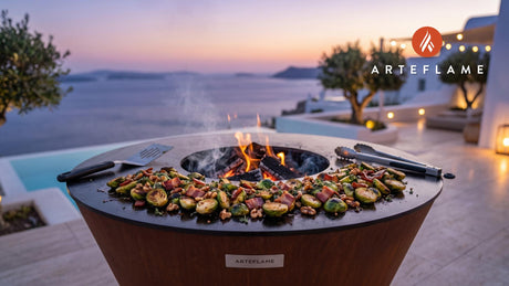 Crispy Maple Brussels Sprouts (Canadian Style) cooking on an Arteflame grill