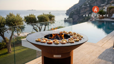 Grilled Apple & Brie Bites (Canadian Style) cooking on an Arteflame grill